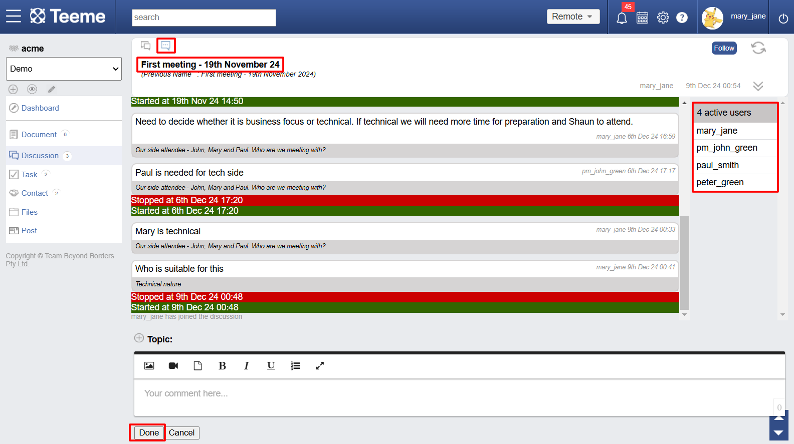Discussion Feature 8